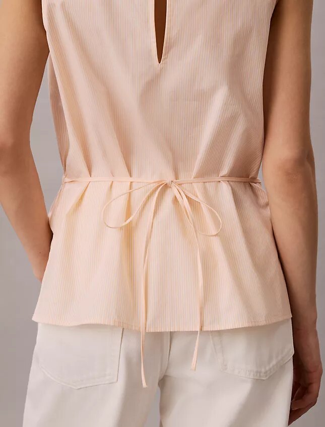 Ärmellose Bluse aus Baumwollpopeline Ärmellose Bluse aus Baumwollpopeline