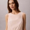 Ärmellose Bluse aus Baumwollpopeline Ärmellose Bluse aus Baumwollpopeline