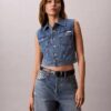 Ärmellose Denim-Weste Ärmellose Denim-Weste