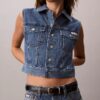 Ärmellose Denim-Weste Ärmellose Denim-Weste