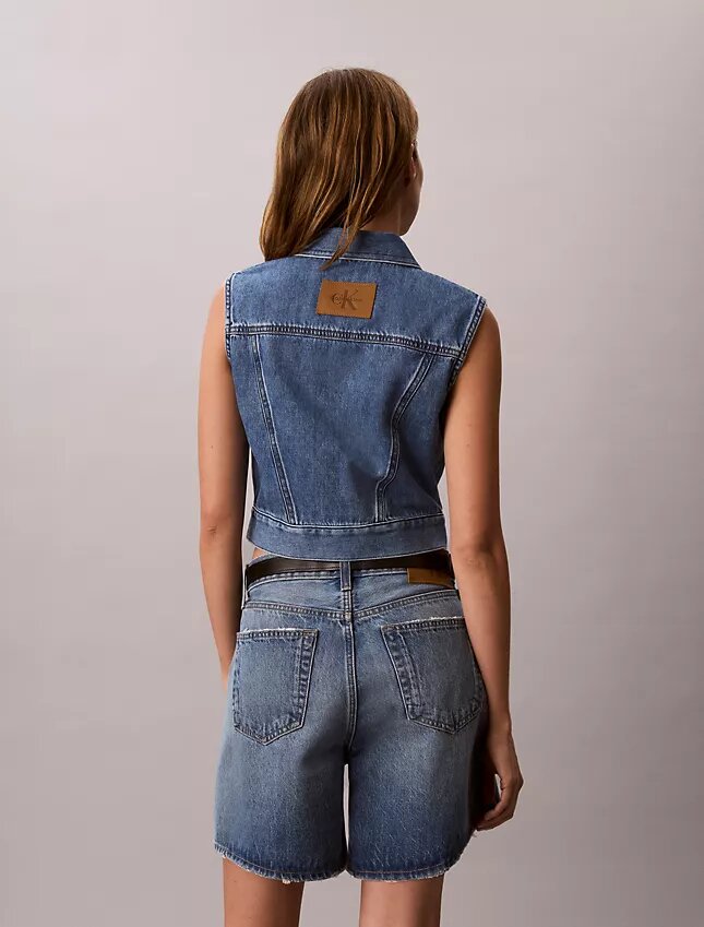 Ärmellose Denim-Weste Ärmellose Denim-Weste