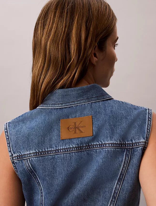 Ärmellose Denim-Weste Ärmellose Denim-Weste
