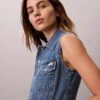 Ärmellose Denim-Weste Ärmellose Denim-Weste