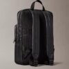 Runder Rucksack mit durchgehendem geprägten Emblem-Logo Runder Rucksack mit durchgehendem geprägten Emblem-Logo