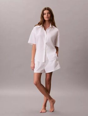 Schlafshorts aus Baumwollpopeline