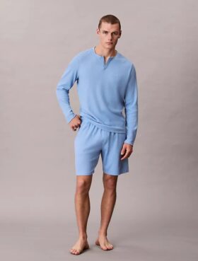 Schlafshorts aus Waffelpiqué