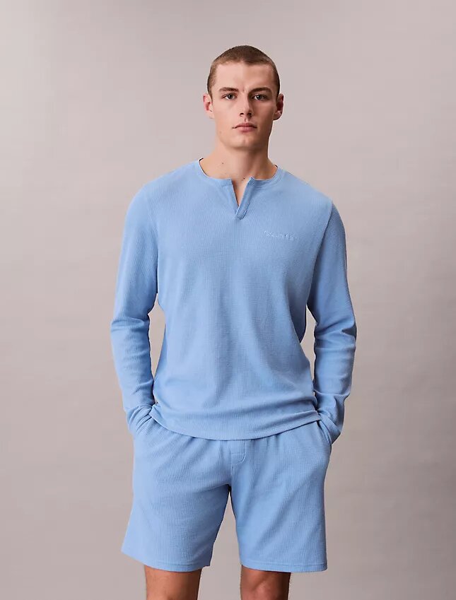 Schlafshorts aus Waffelpiqué Schlafshorts aus Waffelpiqué