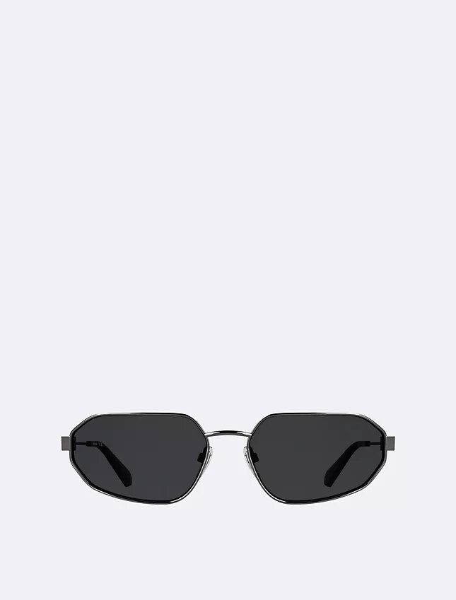 Schlanke Sonnenbrille aus Metall in modifizierter Rechteckform Schlanke Sonnenbrille aus Metall in modifizierter Rechteckform