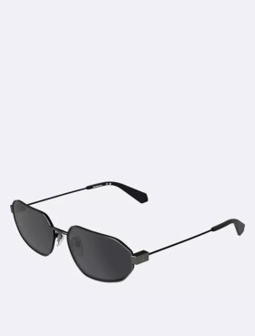 Schlanke Sonnenbrille aus Metall in modifizierter Rechteckform