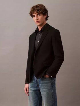 Schmal geschnittener Blazer aus Wollgabardine