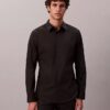 Schmal geschnittenes Stretch-Hemd mit Knopfleiste Schmal geschnittenes Stretch-Hemd mit Knopfleiste