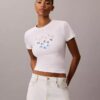 Schmal geschnittenes T-Shirt mit gestuftem Logo-Print Schmal geschnittenes T-Shirt mit gestuftem Logo-Print