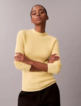 Schmaler Pullover aus Baumwollripp