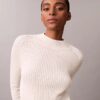 Schmaler Pullover aus Baumwollripp