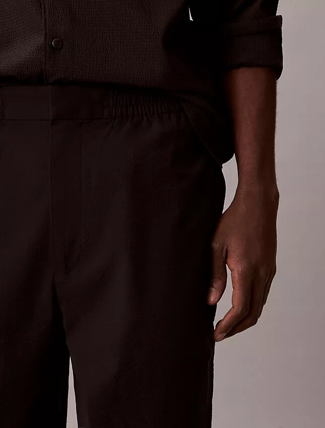 Seersucker-Hose mit geradem Schnitt Seersucker-Hose mit geradem Schnitt