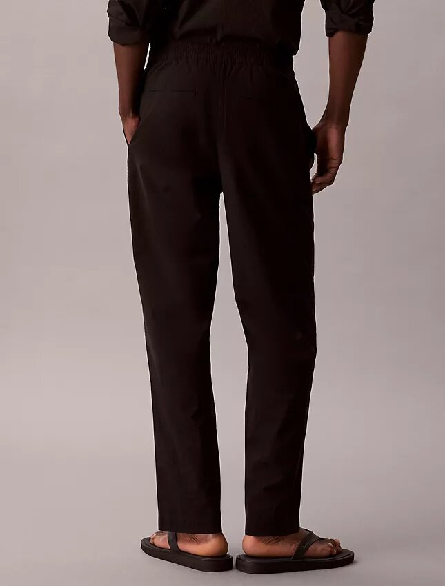 Seersucker-Hose mit geradem Schnitt Seersucker-Hose mit geradem Schnitt
