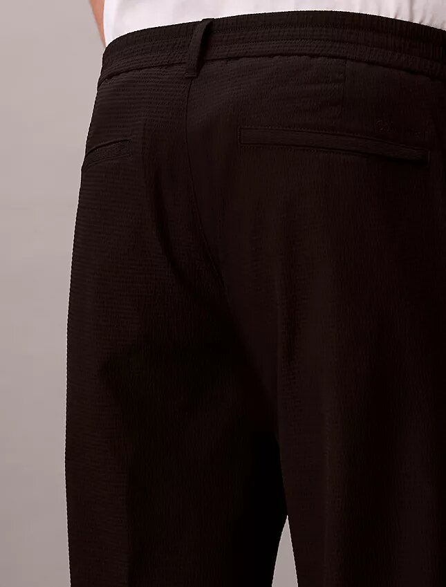 Seersucker-Hose mit geradem Schnitt Seersucker-Hose mit geradem Schnitt