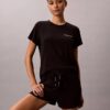 Set aus T-Shirt und Shorts aus Viskose-Baumwollmischung Set aus T-Shirt und Shorts aus Viskose-Baumwollmischung