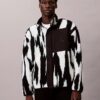 Sherpa-Jacke mit Print und lockerem Stehkragen Sherpa-Jacke mit Print und lockerem Stehkragen