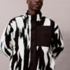 Sherpa-Jacke mit Print und lockerem Stehkragen Sherpa-Jacke mit Print und lockerem Stehkragen