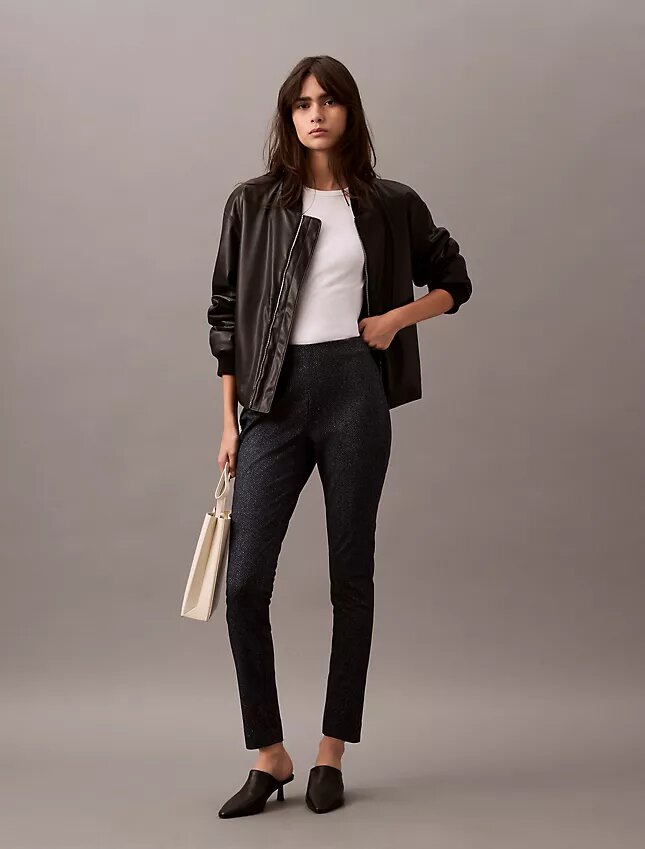 Skinny-Fit-Hose aus Ponte mit Fischgrätenmuster Skinny-Fit-Hose aus Ponte mit Fischgrätenmuster
