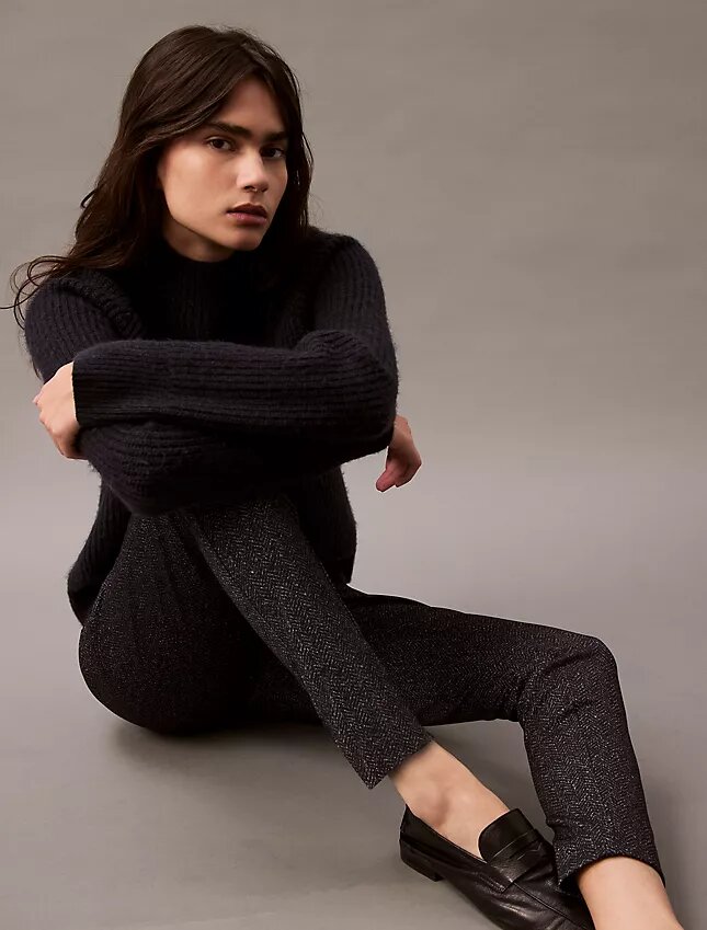 Skinny-Fit-Hose aus Ponte mit Fischgrätenmuster Skinny-Fit-Hose aus Ponte mit Fischgrätenmuster