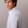 Slim-Fit-Hemd aus Cotton Stretch mit Karomuster und Knopfleiste Slim-Fit-Hemd aus Cotton Stretch mit Karomuster und Knopfleiste