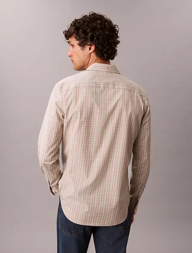 Slim-Fit-Hemd aus Cotton Stretch mit Karomuster und Knopfleiste Slim-Fit-Hemd aus Cotton Stretch mit Karomuster und Knopfleiste