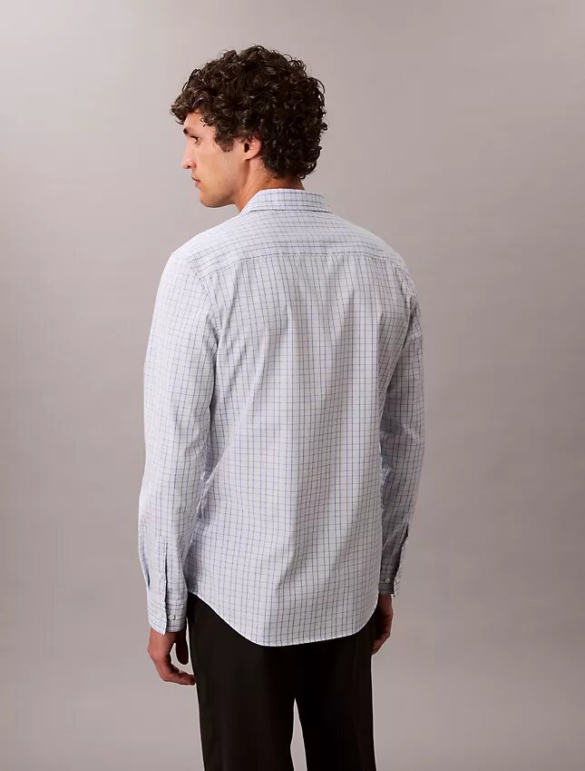 Slim-Fit-Hemd aus Cotton Stretch mit Karomuster und Knopfleiste Slim-Fit-Hemd aus Cotton Stretch mit Karomuster und Knopfleiste
