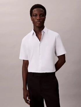 Slim-Fit-Hemd aus Cotton Stretch mit Knopfleiste