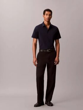Slim-Fit-Hemd aus Cotton Stretch mit Knopfleiste