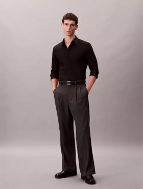 Slim-Fit-Hemd aus Cotton Stretch-Popeline