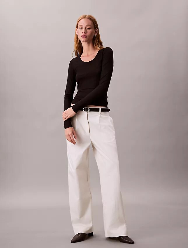 Slim-Fit-T-Shirt aus Modal-Stretch-Rippstoff Slim-Fit-T-Shirt aus Modal-Stretch-Rippstoff