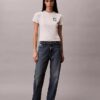 Slim-Fit-T-Shirt mit Blumenlogo Slim-Fit-T-Shirt mit Blumenlogo