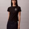 Slim-Fit-T-Shirt mit Blumenlogo Slim-Fit-T-Shirt mit Blumenlogo