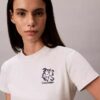Slim-Fit-T-Shirt mit Blumenlogo Slim-Fit-T-Shirt mit Blumenlogo