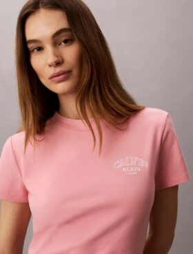 Slim-Fit-T-Shirt mit geschwungenem Logo-Print