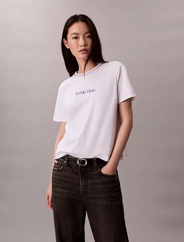 Slim-Fit-T-Shirt mit gesticktem Logo Slim-Fit-T-Shirt mit gesticktem Logo