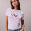 Slim-Fit-T-Shirt mit geteiltem Logo-Print Slim-Fit-T-Shirt mit geteiltem Logo-Print