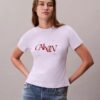 Slim-Fit-T-Shirt mit geteiltem Logo-Print Slim-Fit-T-Shirt mit geteiltem Logo-Print