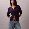 Strickjacke mit Zopfmuster
