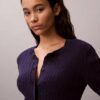 Strickjacke mit Zopfmuster