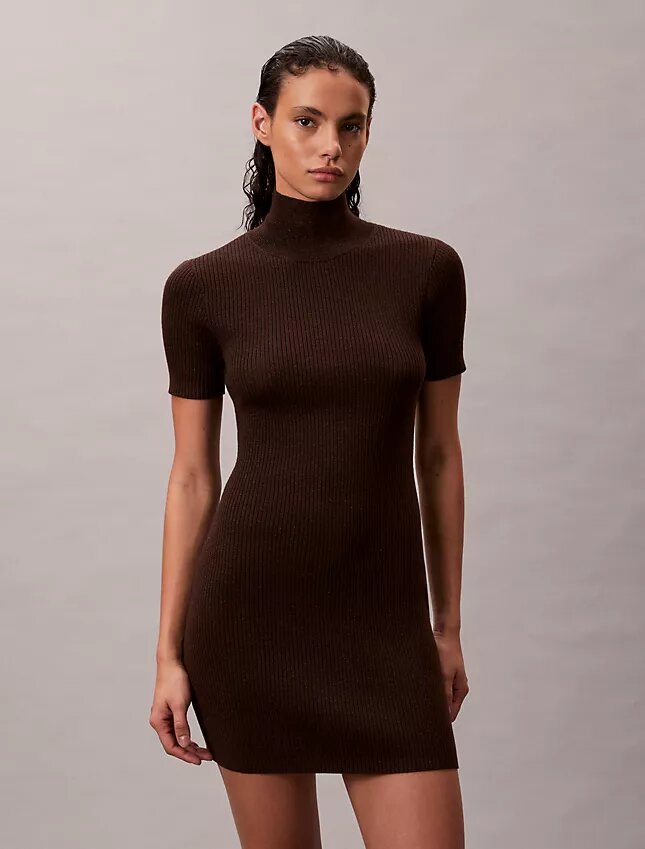 Strickkleid aus Lurex-Merinowollmischung Strickkleid aus Lurex-Merinowollmischung
