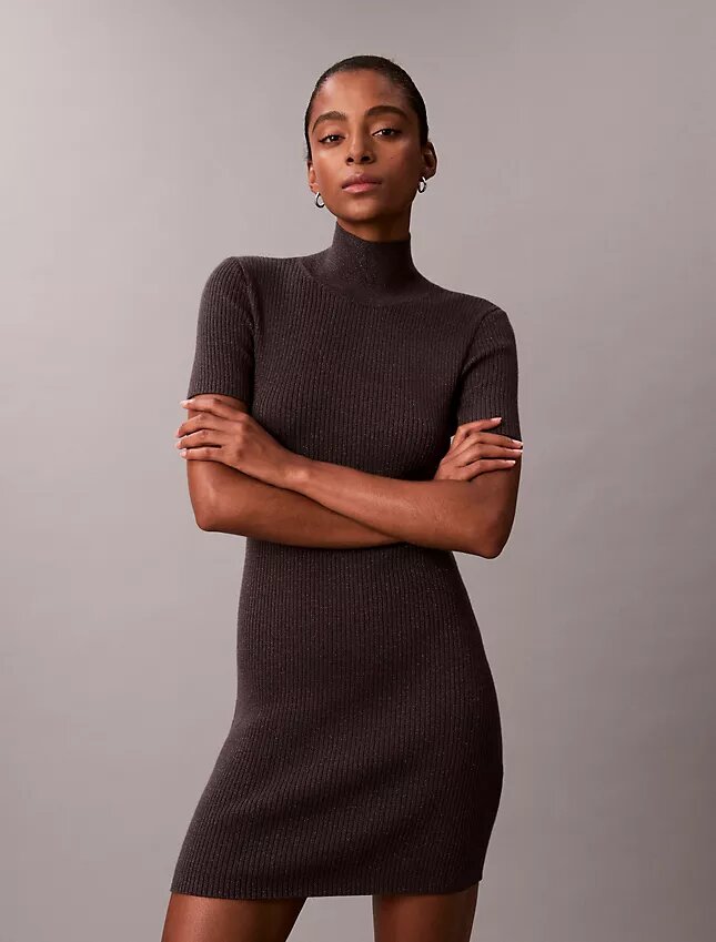 Strickkleid aus Lurex-Merinowollmischung Strickkleid aus Lurex-Merinowollmischung