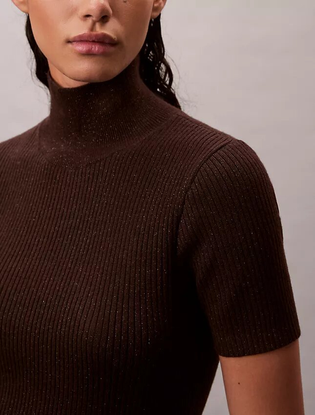 Strickkleid aus Lurex-Merinowollmischung Strickkleid aus Lurex-Merinowollmischung