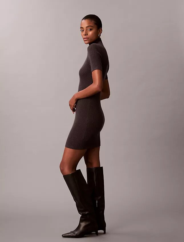 Strickkleid aus Lurex-Merinowollmischung Strickkleid aus Lurex-Merinowollmischung