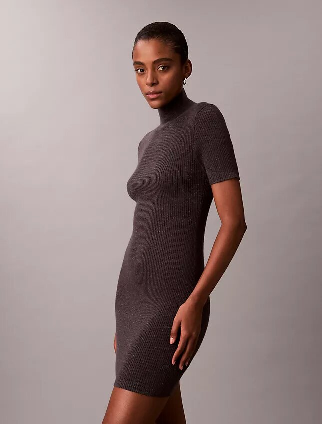 Strickkleid aus Lurex-Merinowollmischung Strickkleid aus Lurex-Merinowollmischung