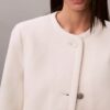 Strukturierte kragenlose Jacke Strukturierte kragenlose Jacke