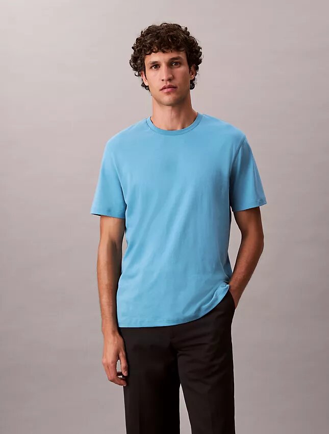 Supima-Baumwoll-T-Shirt mit Rundhalsausschnitt Supima-Baumwoll-T-Shirt mit Rundhalsausschnitt