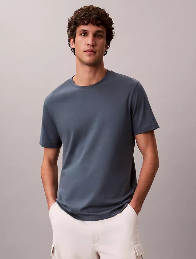 Supima-Baumwoll-T-Shirt mit Rundhalsausschnitt Supima-Baumwoll-T-Shirt mit Rundhalsausschnitt